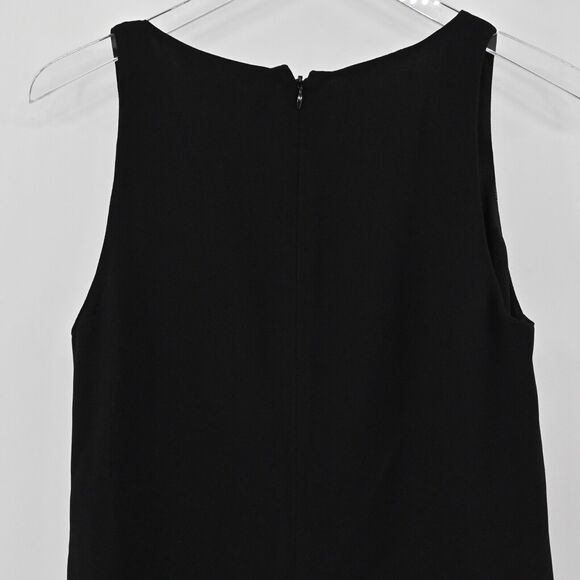 RAMY BROOK Dress Sz 2 Black Grommet Lace Up Drop Waist V Neck Shift Sleeveless - Picture 6 of 12